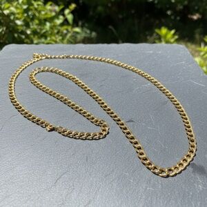 Vintage Crown Trifari 52 Inch Gold Chain Necklace